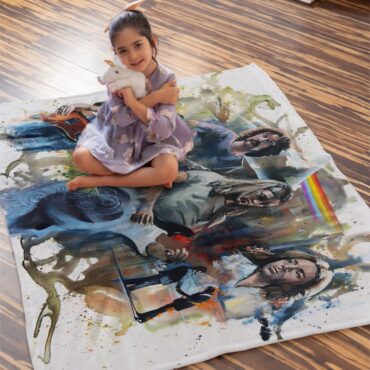 Pink Floyd OilPaint Artwork Limited Edition Velveteen Plush Blanket
