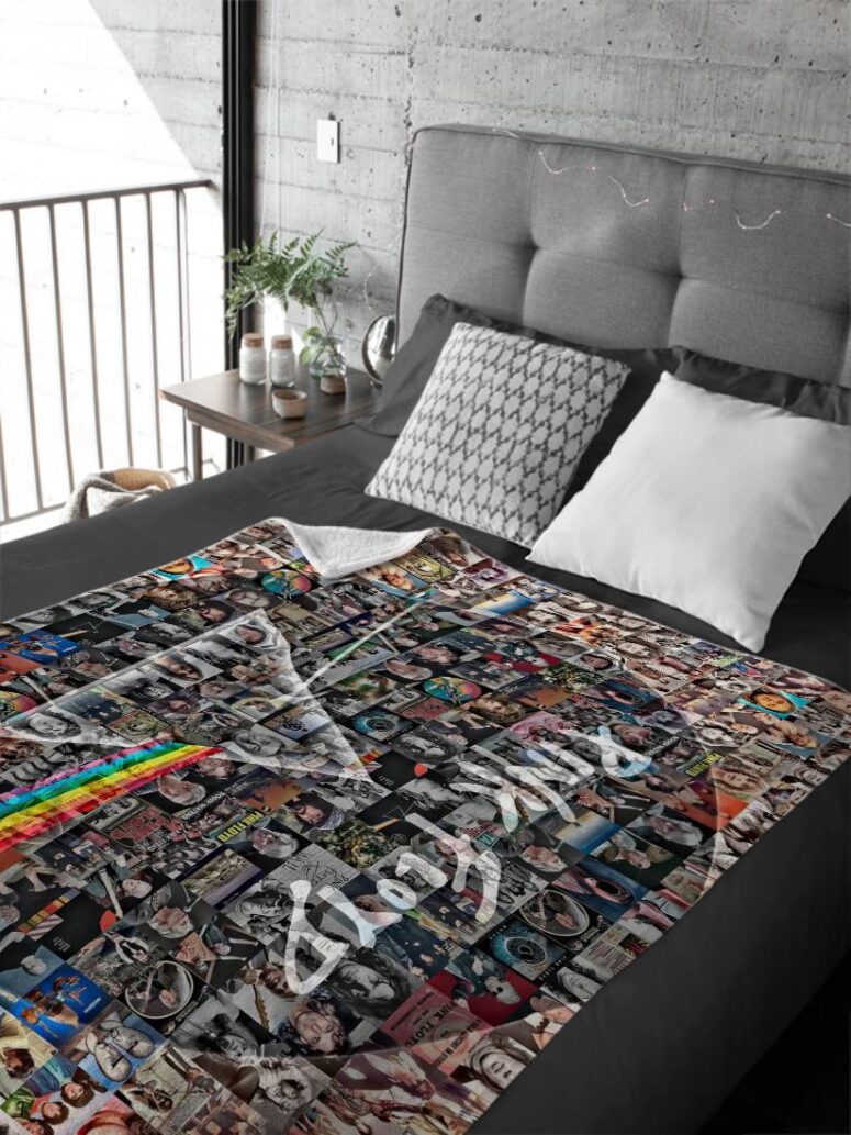 Pink Floyd Photo Mosaic Print Art of All Things Velveteen Plush Blanket