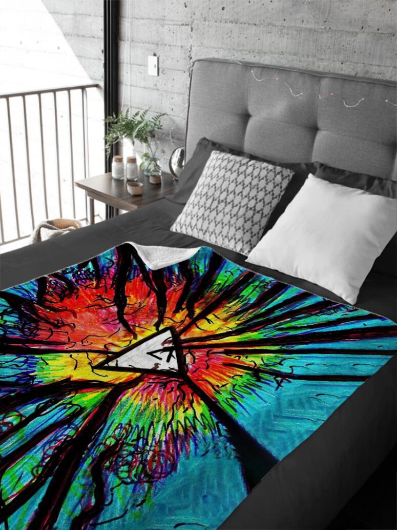 Pink Floyd Psychedelic Velveteen Plush Blanket