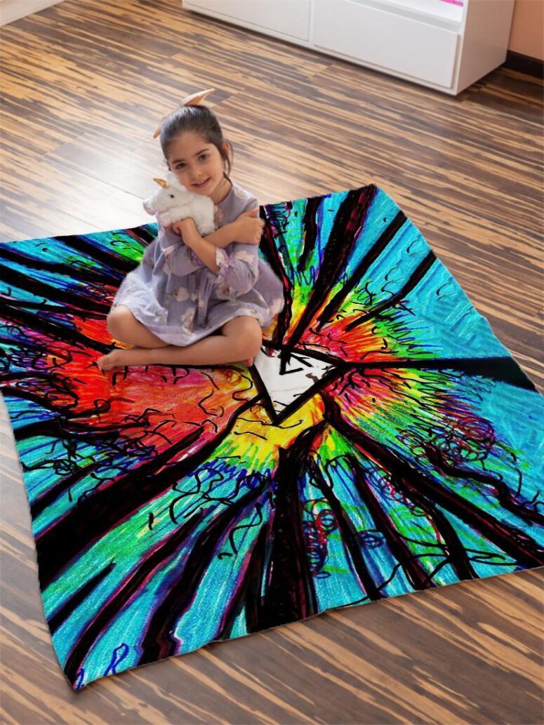 Pink Floyd Psychedelic Velveteen Plush Blanket