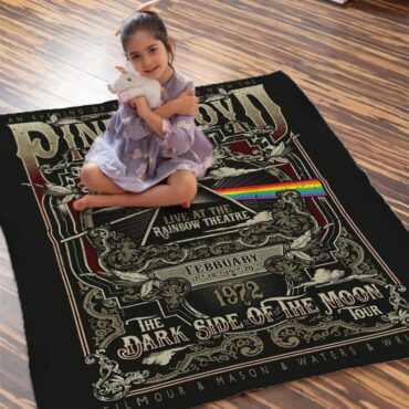 Pink Floyd Live At Rainbow Theatre 1972 Pink Floyd TDSOTM Tour Velveteen Plush Blanket