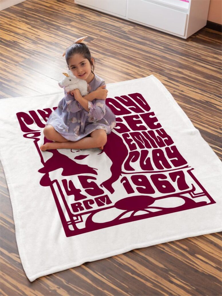 Pink Floyd See emily play 1967 Velveteen Plush Blanket