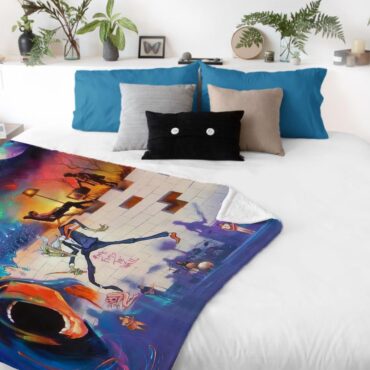 Pink Floyd The Wall Dark Side of The Moon Fine Art Velveteen Plush Blanket