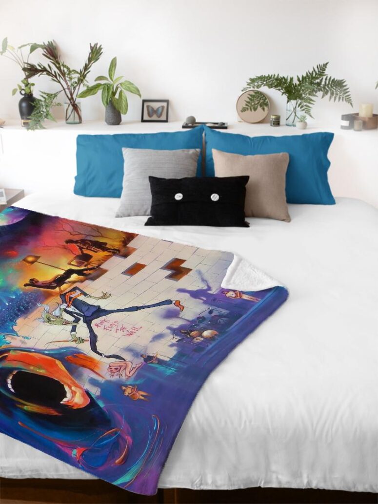 Pink Floyd The Wall Dark Side of The Moon Fine Art Velveteen Plush Blanket Pink Floyd The Wall Dark Side of The Moon Fine Art Velveteen Plush Blanket
