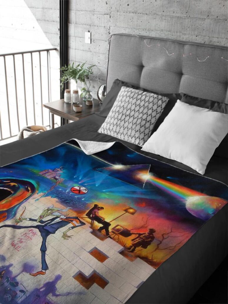 Pink Floyd The Wall Dark Side of The Moon Fine Art Velveteen Plush Blanket Pink Floyd The Wall Dark Side of The Moon Fine Art Velveteen Plush Blanket