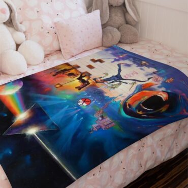 Pink Floyd The Wall Dark Side of The Moon Fine Art Velveteen Plush Blanket