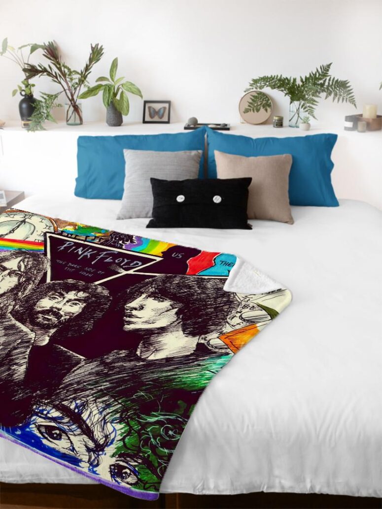 Pink Floyd The dark side of the moon Illustration Velveteen Plush Blanket
