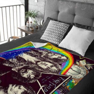 Pink Floyd The dark side of the moon Illustration Velveteen Plush Blanket