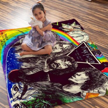 Pink Floyd The dark side of the moon Illustration Velveteen Plush Blanket