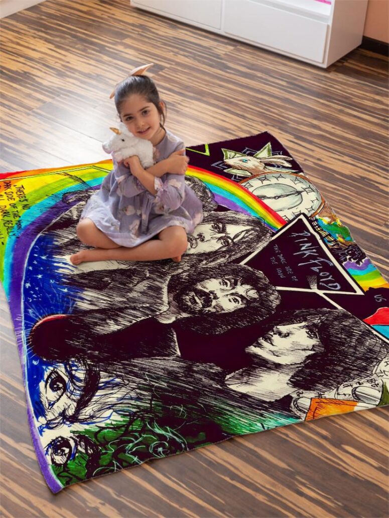 Pink Floyd The dark side of the moon Illustration Velveteen Plush Blanket
