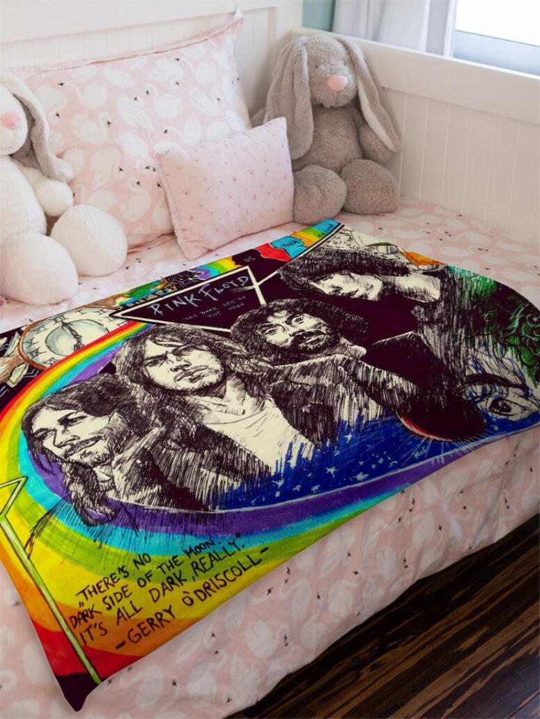 Pink Floyd The dark side of the moon Illustration Velveteen Plush Blanket