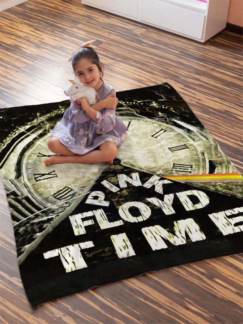 Pink Floyd Time Art Velveteen Plush Blanket