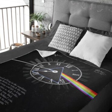 Pink Floyd quote Time Art Pre Signed Velveteen Plush Blanket Pink Floyd quote Time Art Pre Signed Velveteen Plush Blanket