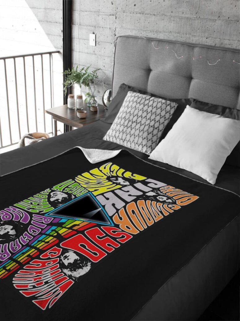 Pink floyd Member Art Full Color Velveteen Plush Blanket