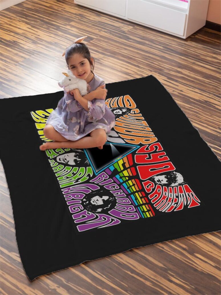 Pink floyd Member Art Full Color Velveteen Plush Blanket