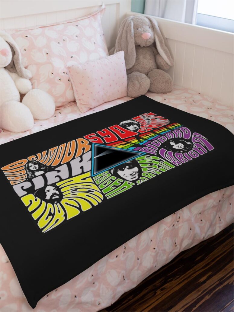 Pink floyd Member Art Full Color Velveteen Plush Blanket