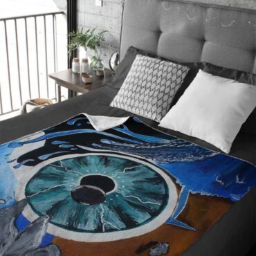 Pulse Hand Drawing Art Pink Floyd Velveteen Plush Blanket