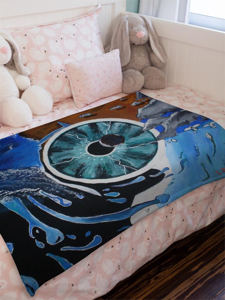 Pulse Hand Drawing Art Pink Floyd Velveteen Plush Blanket Pulse Hand Drawing Art Pink Floyd Velveteen Plush Blanket