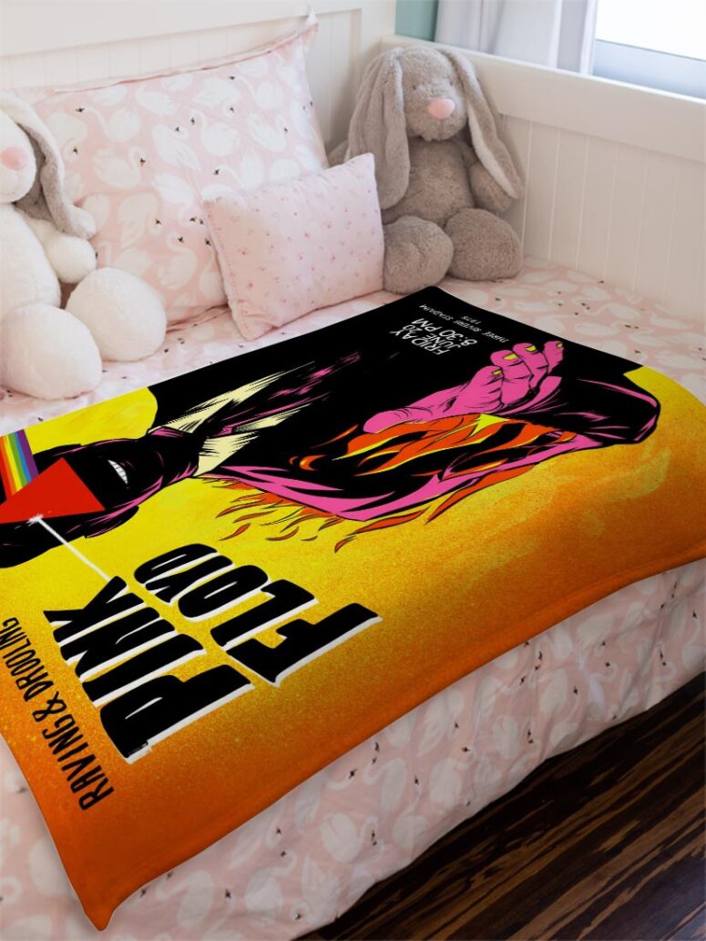 Raving and drooling pink floyd Poster 1975 Velveteen Plush Blanket