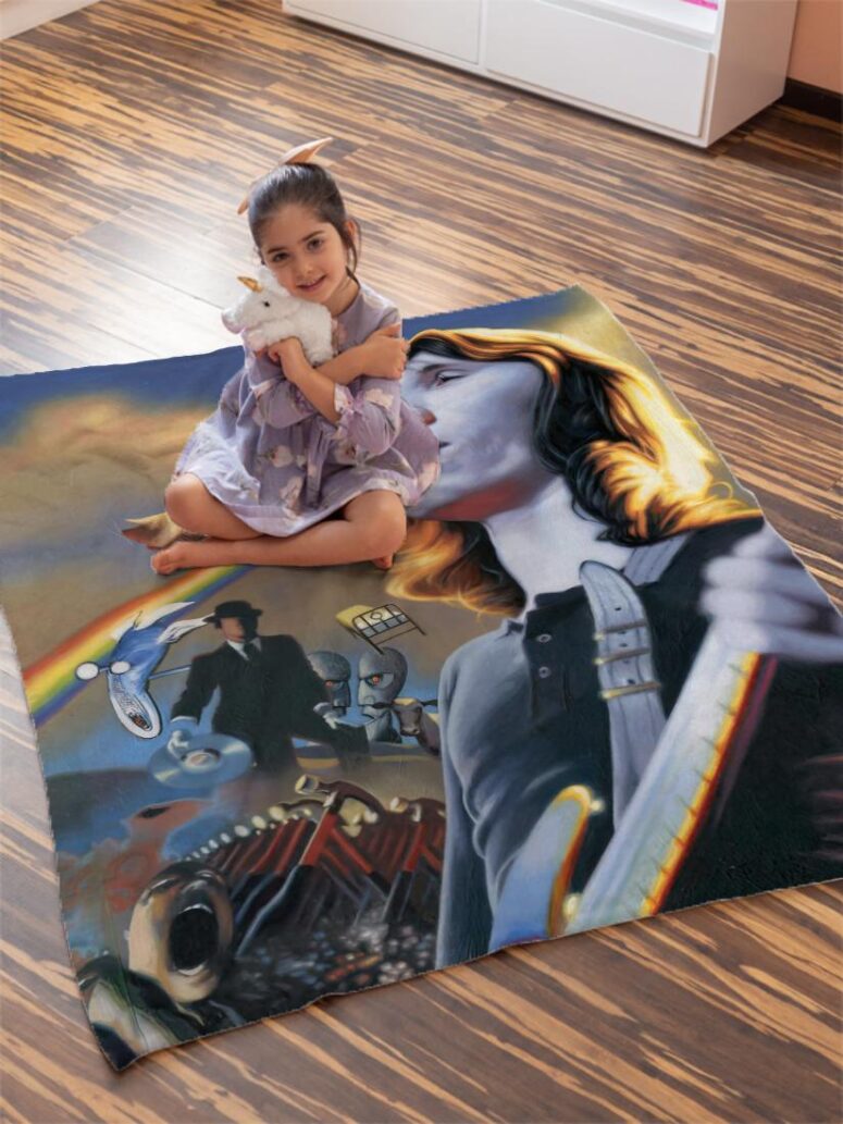 Pink Floyd Roger Waters Drawing Art Velveteen Plush Blanket