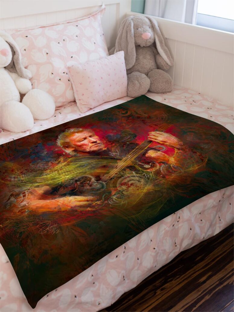 Roger Waters Digital Painting Pink Floyd Velveteen Plush Blanket