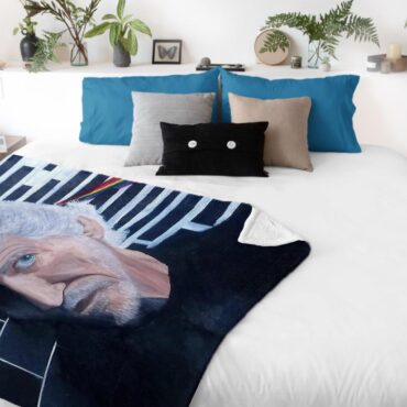 Roger Waters Portrait Painting Pink Floyd Velveteen Plush Blanket