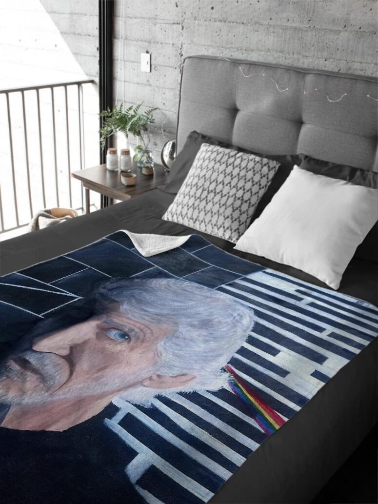 Roger Waters Portrait Painting Pink Floyd Velveteen Plush Blanket Roger Waters Portrait Painting Pink Floyd Velveteen Plush Blanket