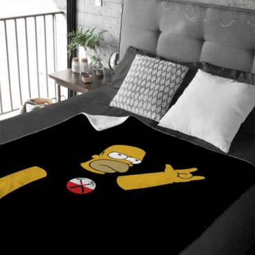 Simpson x The Wall Pink Floyd Velveteen Plush Blanket