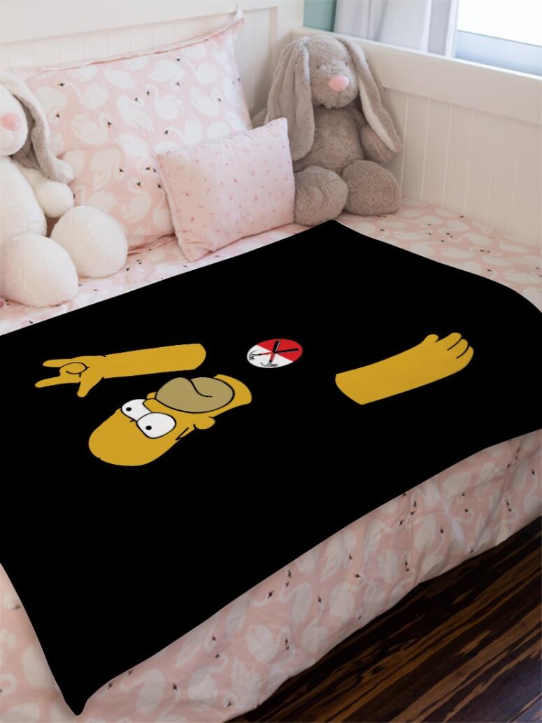 Simpson x The Wall Pink Floyd Velveteen Plush Blanket