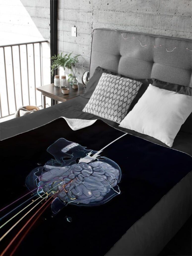 Skulll Dark Side Of The Moon Pink Floyd Velveteen Plush Blanket Skulll Dark Side Of The Moon Pink Floyd Velveteen Plush Blanket
