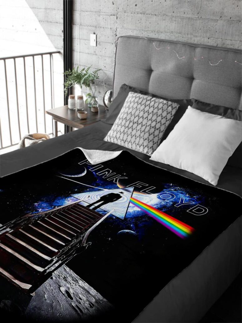 Stairway To The Moon Pink Floyd Velveteen Plush Blanket Stairway To The Moon Pink Floyd Velveteen Plush Blanket