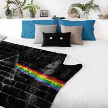 The Dark Side Of The Moon In The Wall Art Pink Floyd Velveteen Plush Blanket