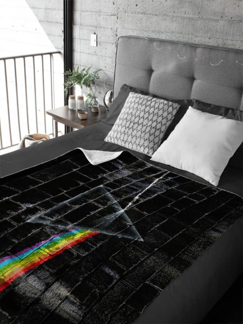 The Dark Side Of The Moon In The Wall Art Pink Floyd Velveteen Plush Blanket The Dark Side Of The Moon In The Wall Art Pink Floyd Velveteen Plush Blanket