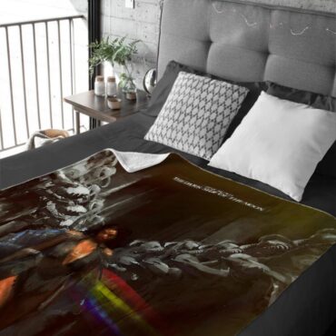 The Dark Side Of The Moon Lady Illustration Pink Floyd Velveteen Plush Blanket