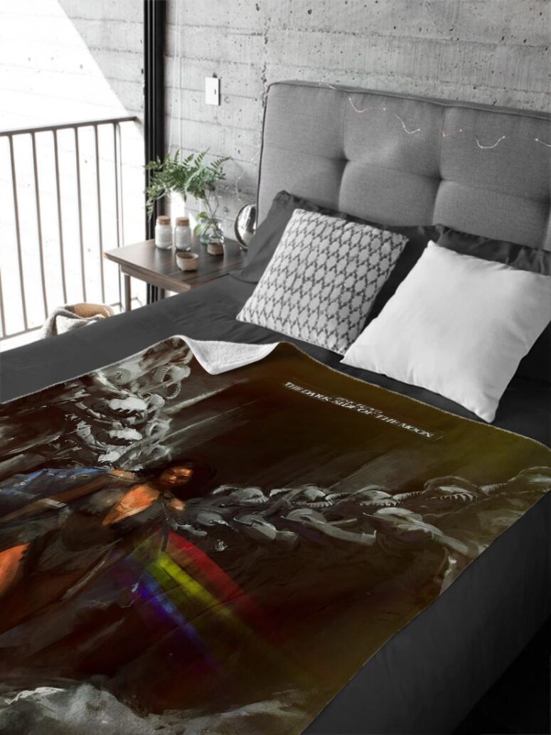 The Dark Side Of The Moon Lady Illustration Pink Floyd Velveteen Plush Blanket The Dark Side Of The Moon Lady Illustration Pink Floyd Velveteen Plush Blanket