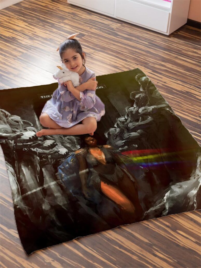 The Dark Side Of The Moon Lady Illustration Pink Floyd Velveteen Plush Blanket The Dark Side Of The Moon Lady Illustration Pink Floyd Velveteen Plush Blanket
