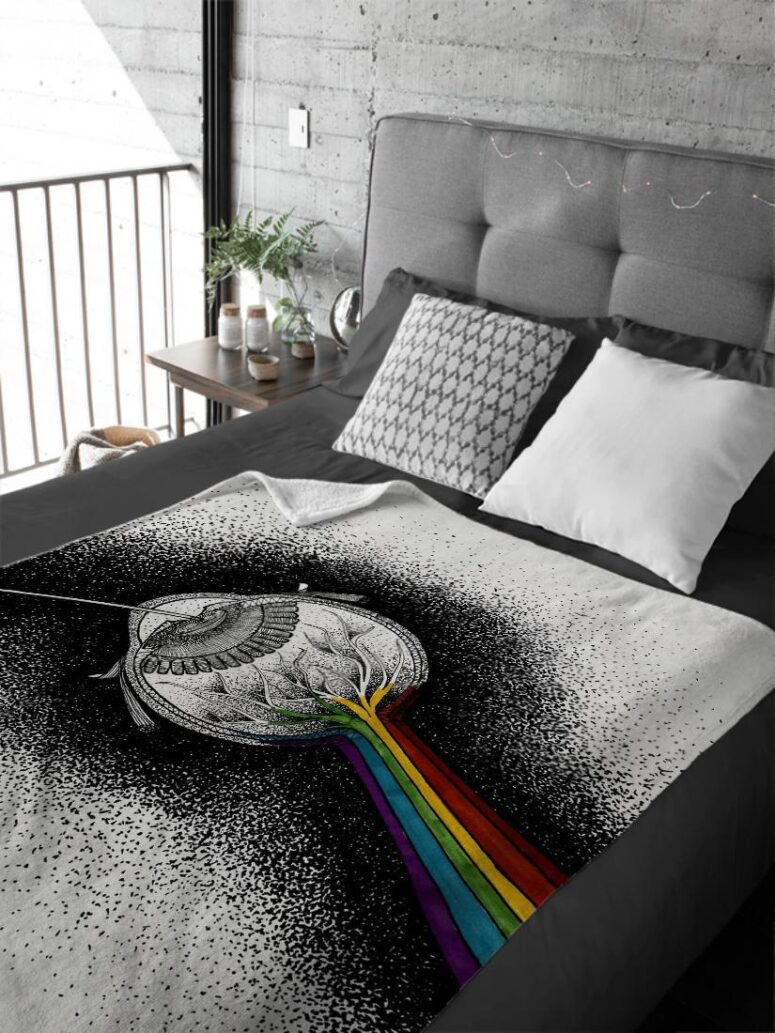 The Dark Side of My Mind Pink Floyd Velveteen Plush Blanket The Dark Side of My Mind Pink Floyd Velveteen Plush Blanket