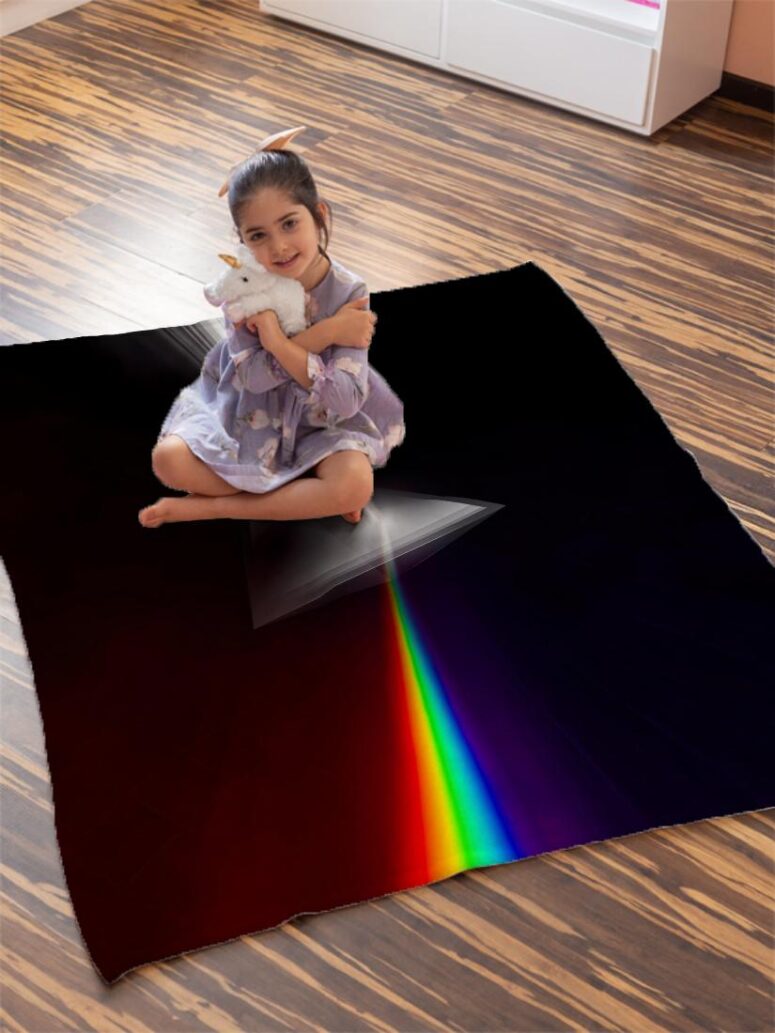 The Dark Side of The Moon Digital Painting Pink Floyd Velveteen Plush Blanket