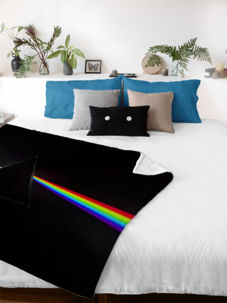 The Dark Side of the Moon Illustrator Pink Floyd Velveteen Plush Blanket The Dark Side of the Moon Illustrator Pink Floyd Velveteen Plush Blanket