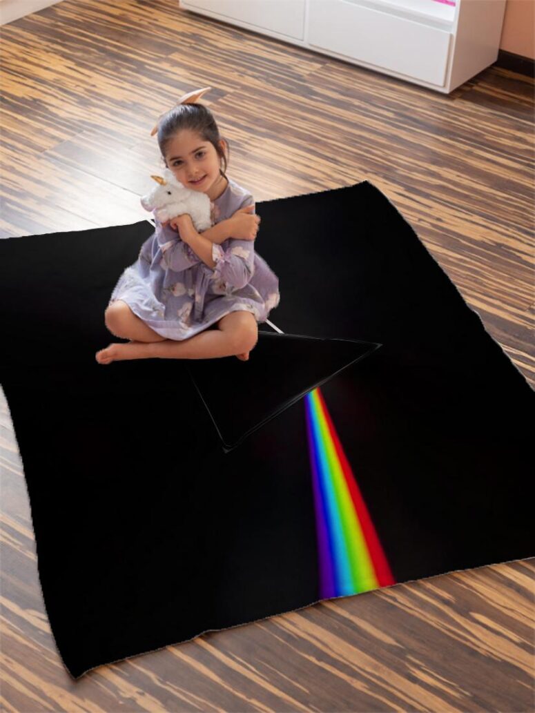 The Dark Side of the Moon Illustrator Pink Floyd Velveteen Plush Blanket The Dark Side of the Moon Illustrator Pink Floyd Velveteen Plush Blanket