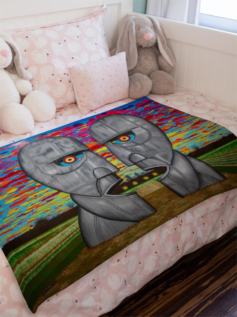 The Division Bell Painting Art Pink Floyd Velveteen Plush Blanket The Division Bell Painting Art Pink Floyd Velveteen Plush Blanket