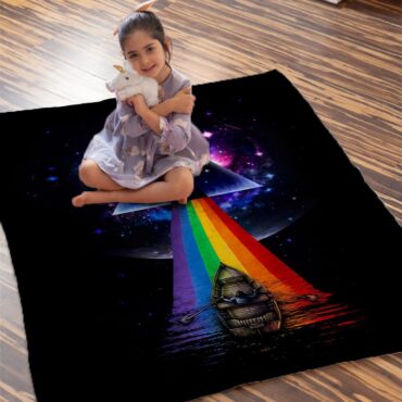 The Endless River x Dark side of the moon Pink Floyd Velveteen Plush Blanket