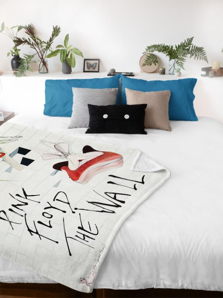 The Wall 1980 Columbia Records Pink Floyd Velveteen Plush Blanket The Wall 1980 Columbia Records Pink Floyd Velveteen Plush Blanket