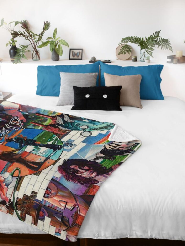 The Wall Drawing Art Pink Floyd Velveteen Plush Blanket The Wall Drawing Art Pink Floyd Velveteen Plush Blanket
