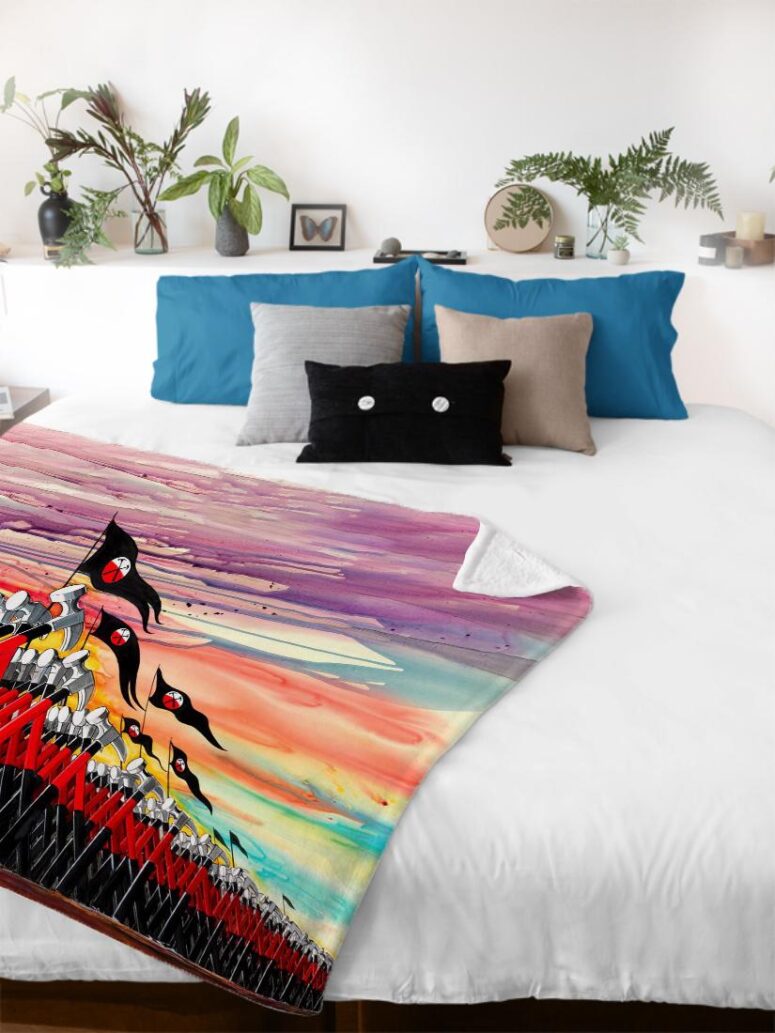 The Wall Hammer Drawing Art Pink Floyd Velveteen Plush Blanket