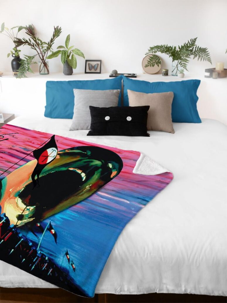 The Wall Hammers and Scream Pink Floyd Velveteen Plush Blanket