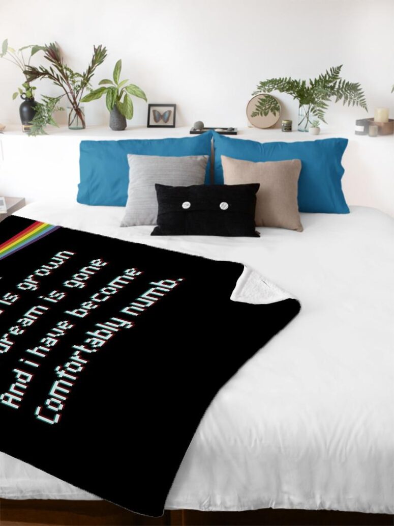 The child is grown The dream is gone I have become comfortably numb Pink Floyd Velveteen Plush Blanket The child is grown The dream is gone I have become comfortably numb Pink Floyd Velveteen Plush Blanket