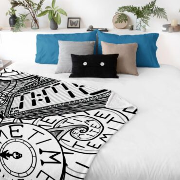 Time Hand drawing art Pink Floyd Velveteen Plush Blanket