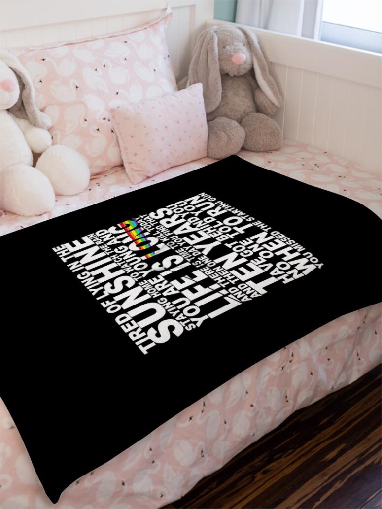 Tired of lying in the sunshine staying home to watch the rain Pink Floyd Velveteen Plush Blanket