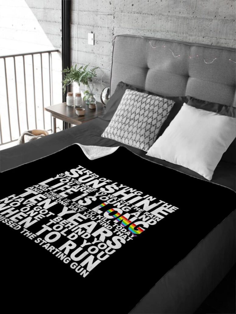 Tired of lying in the sunshine staying home to watch the rain Pink Floyd Velveteen Plush Blanket